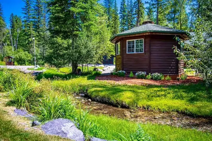 Bungalow exterior beside the creek