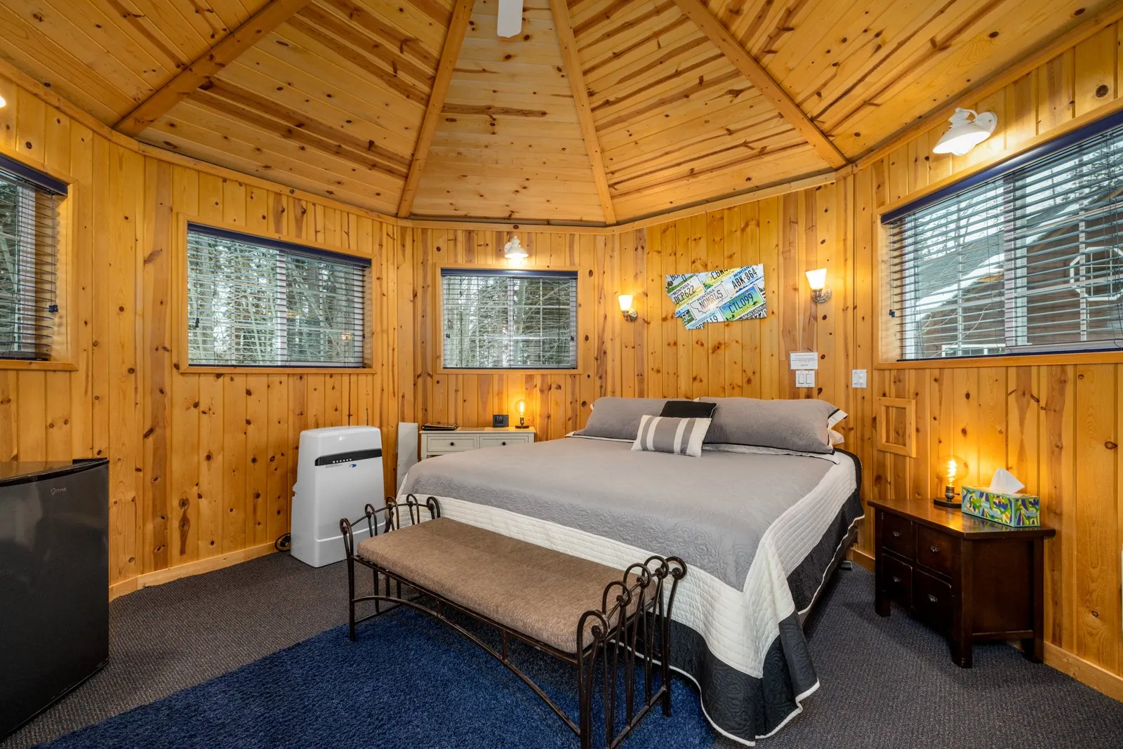 Bungalow sleeping area and timber interior